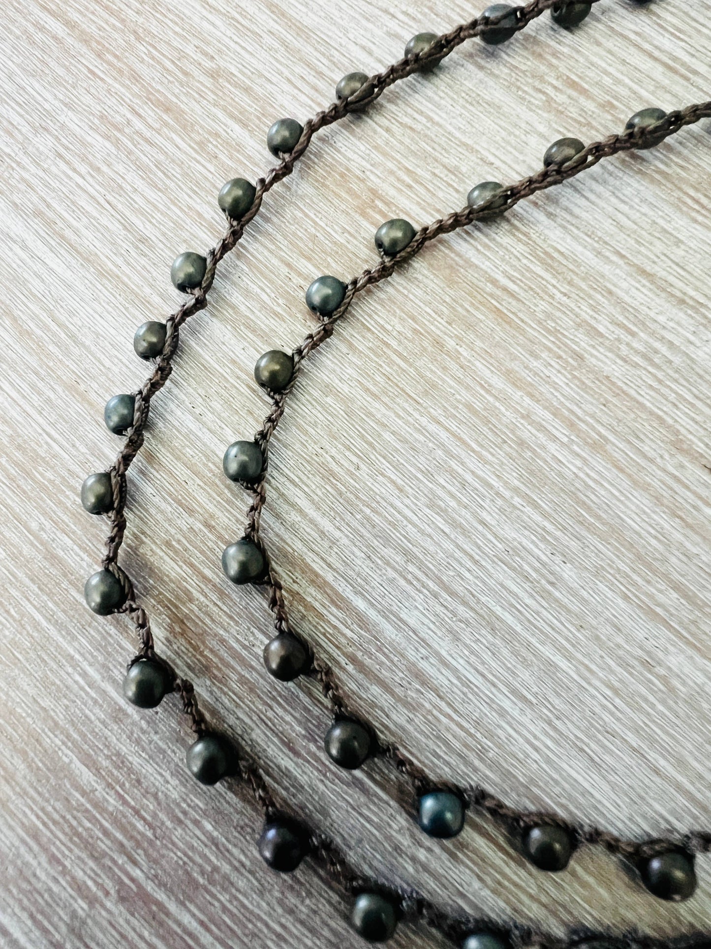Layering Necklace Or Wrap Bracelet In Slate 