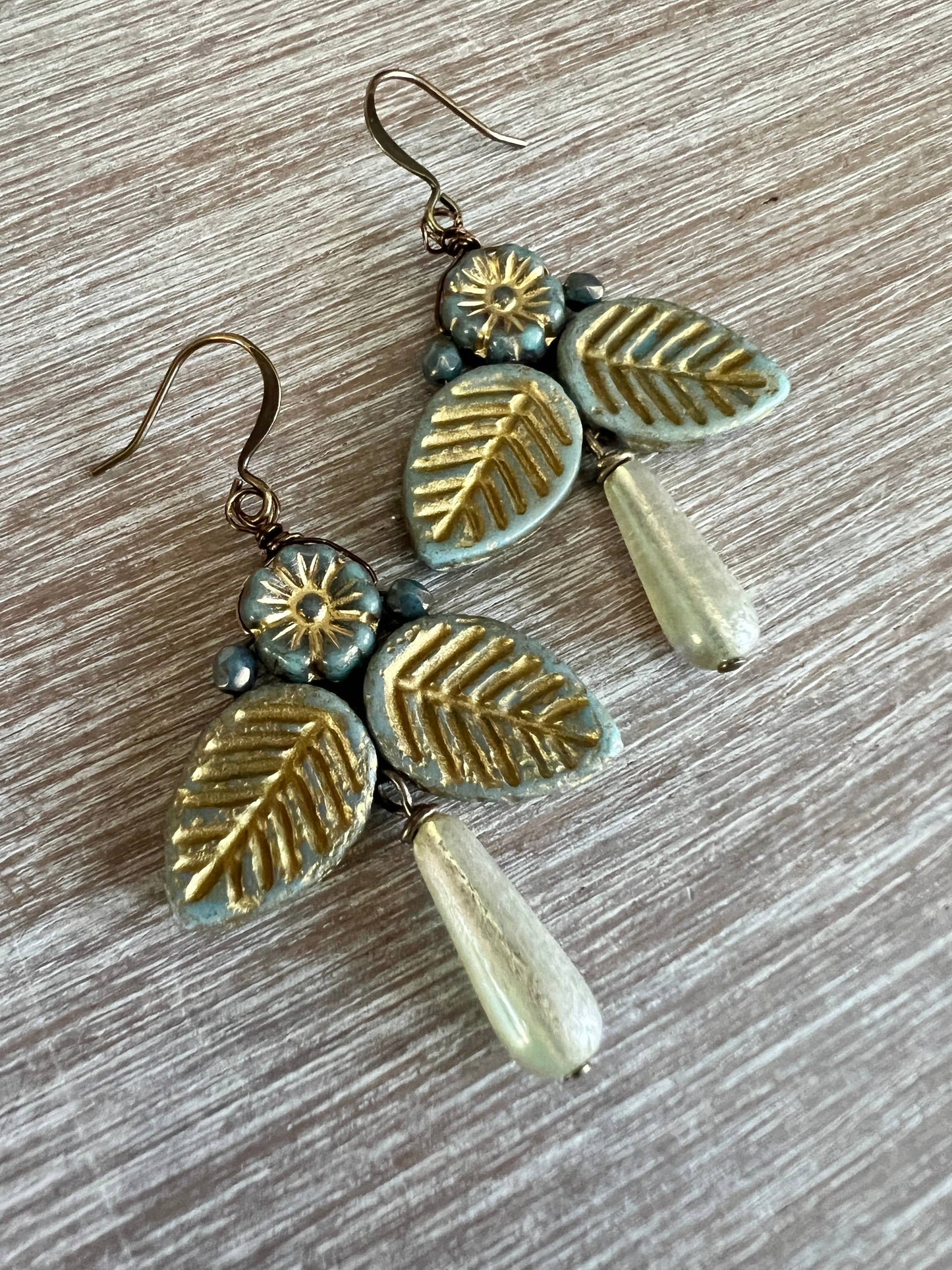 Palm Leaf Art Deco Statement Earrings