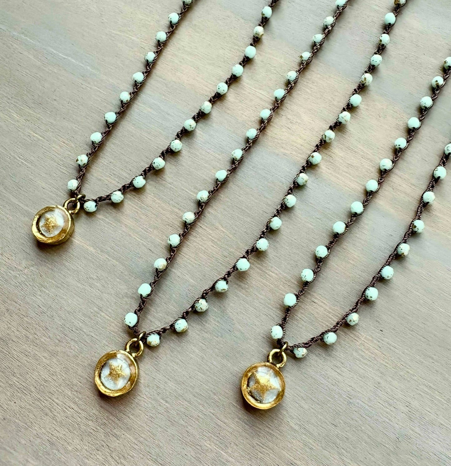 Celestial Star Drop on Golden Mint Crystal