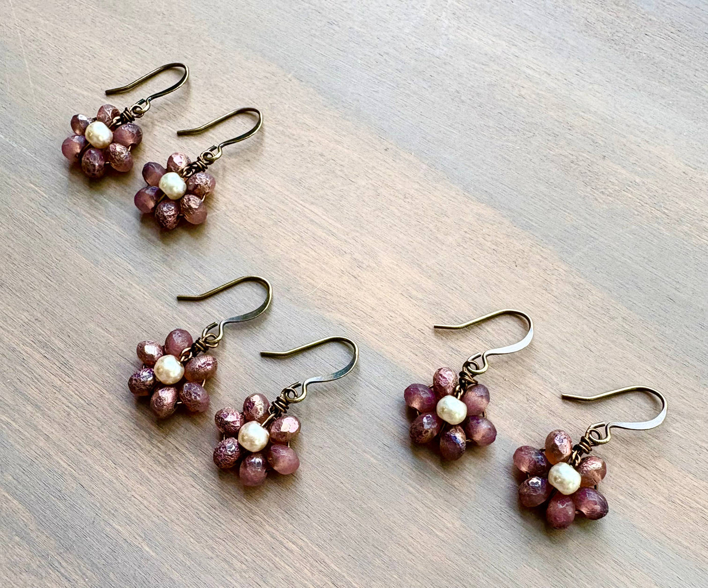 Beach Bloom Crystal Earrings In Sunset Pink
