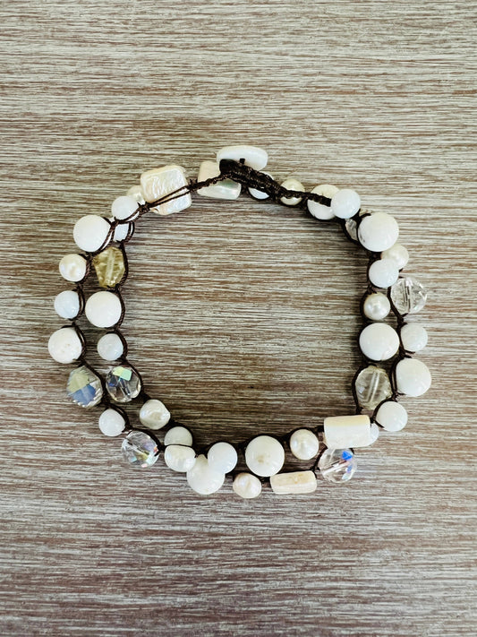 Snow Capped Mountain Necklace With Mixed Stones & Crystals
