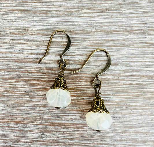 Earthen Beauty Drop Earrings in Peach Opal