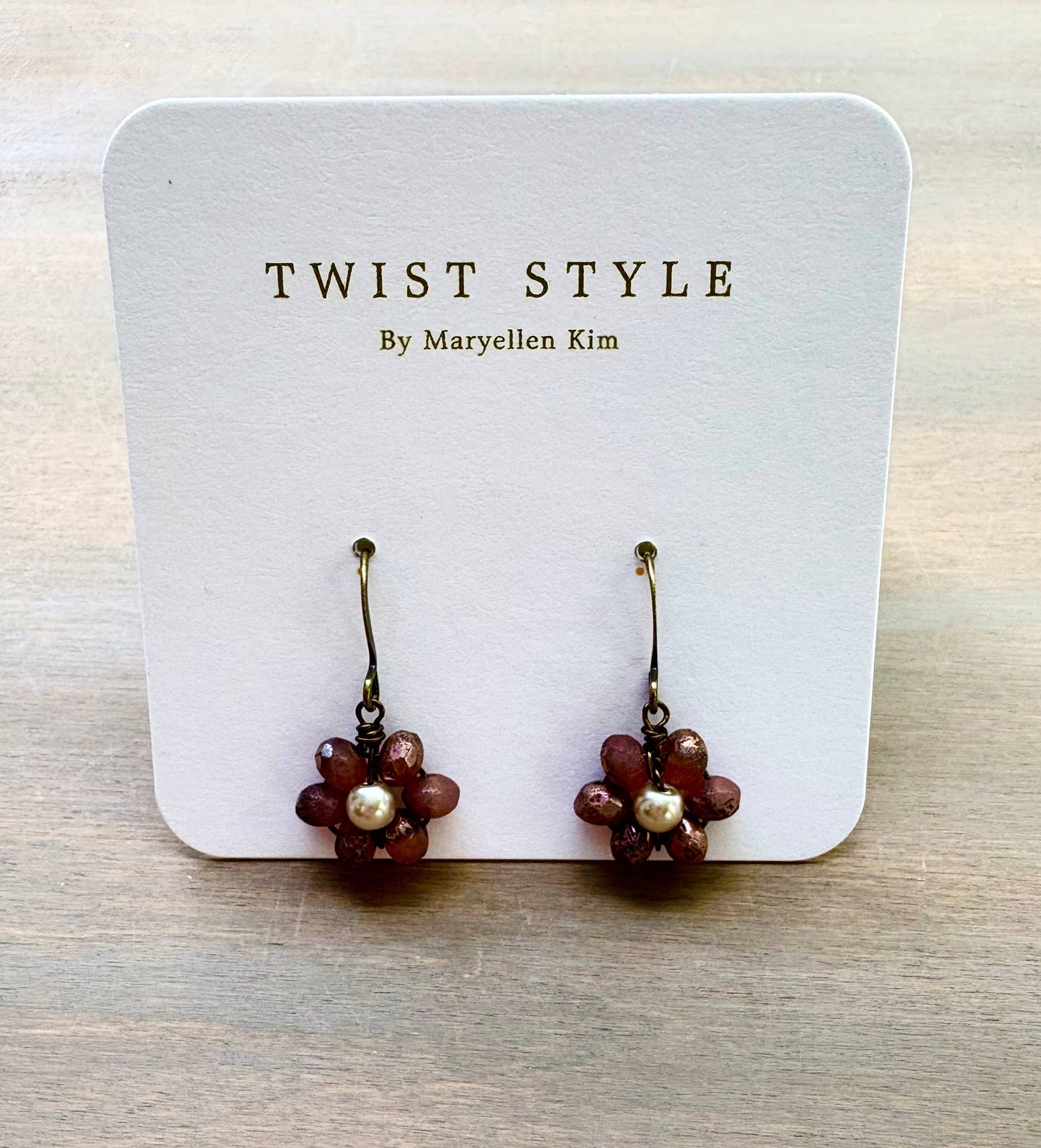 Beach Bloom Crystal Earrings In Sunset Pink