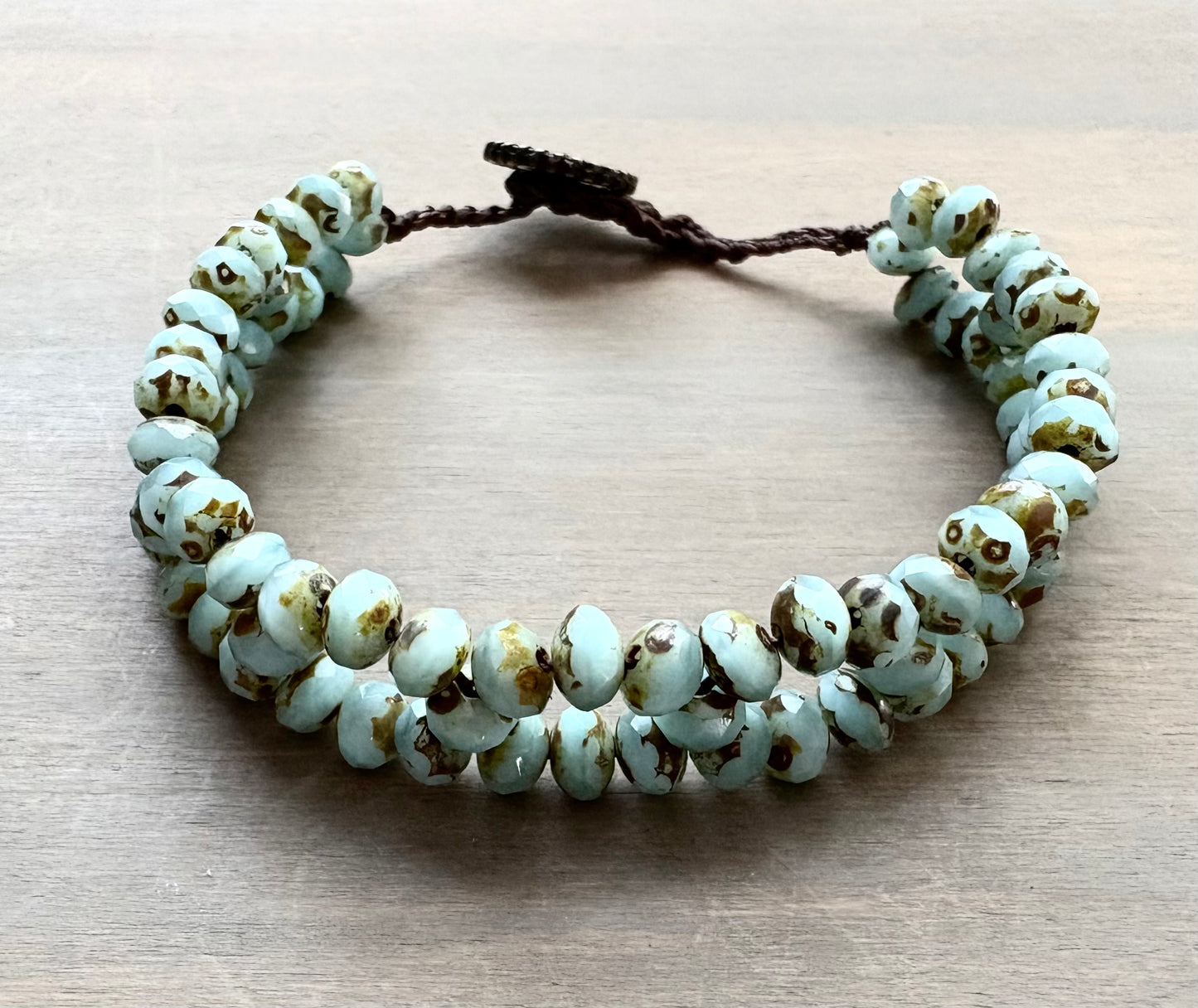 Woven Friendship Link Bracelet In Soft Pale Blue