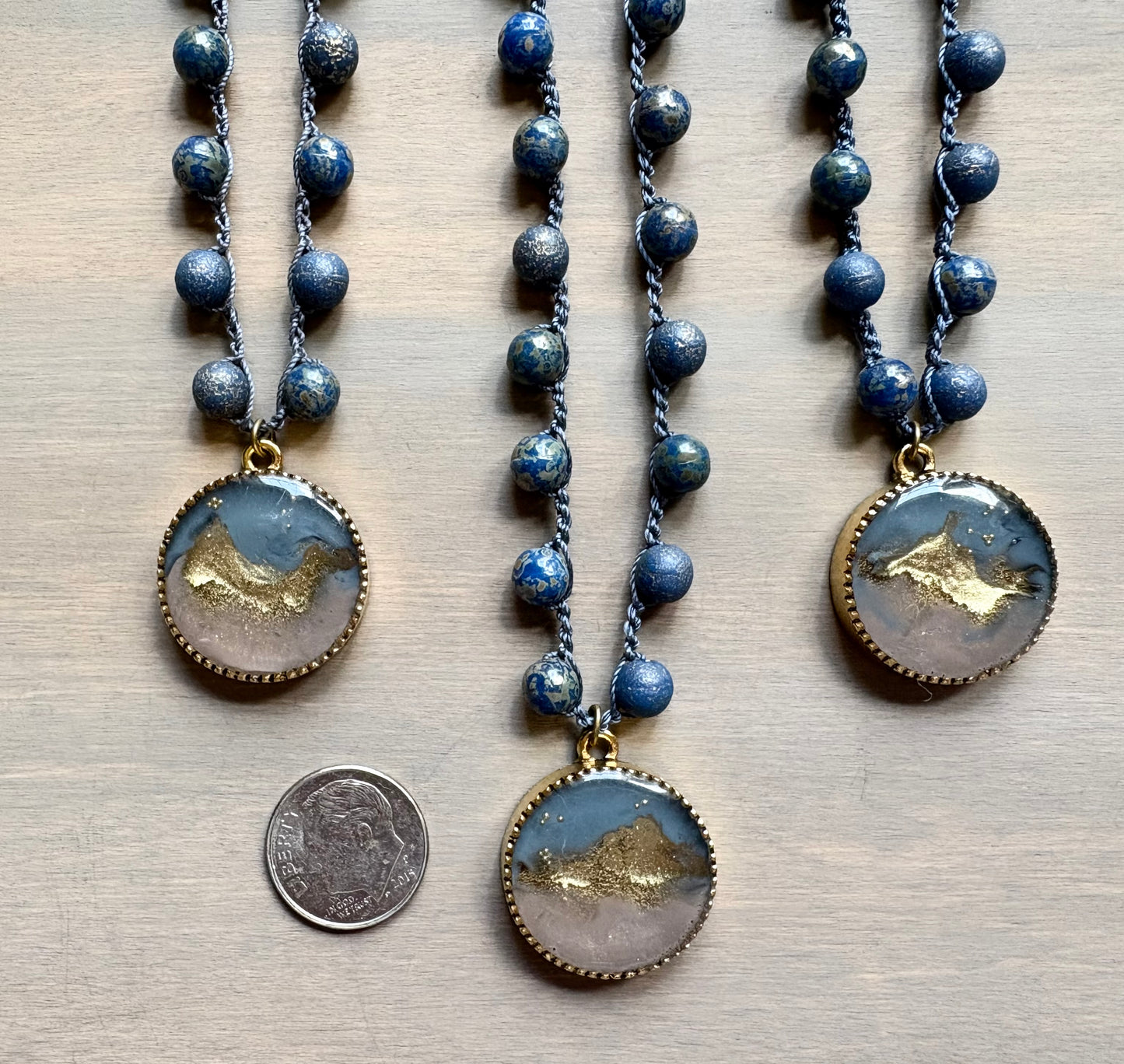 Magic Mountain Portal Necklace With Crocheted Crystal