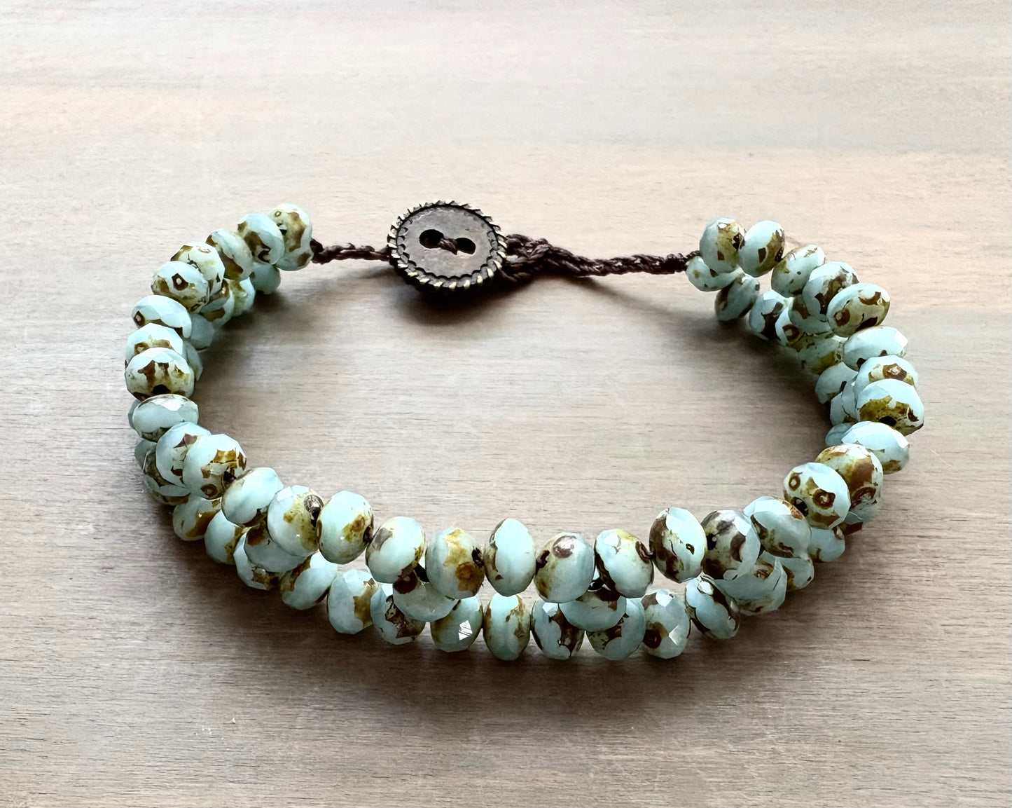 Woven Friendship Link Bracelet In Soft Pale Blue