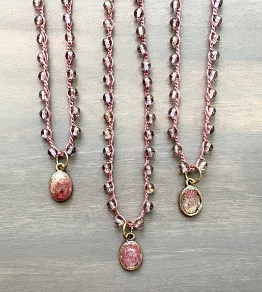 Shimmering Berry Handcrafted Portal Pendant Necklace