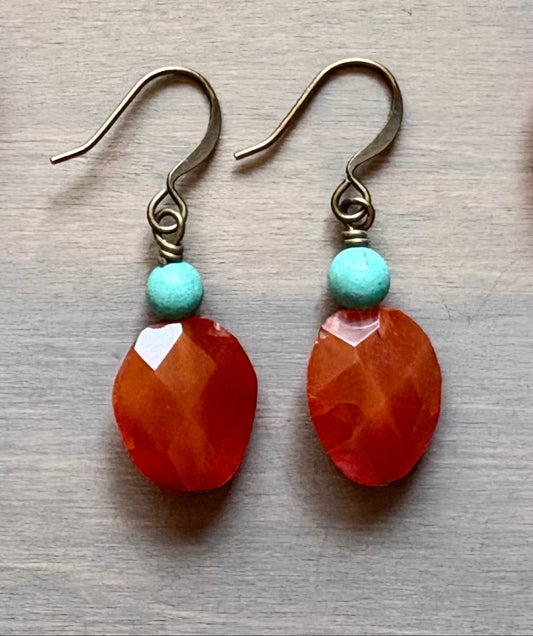 Island Getaway Faceted Carnelian Earrings