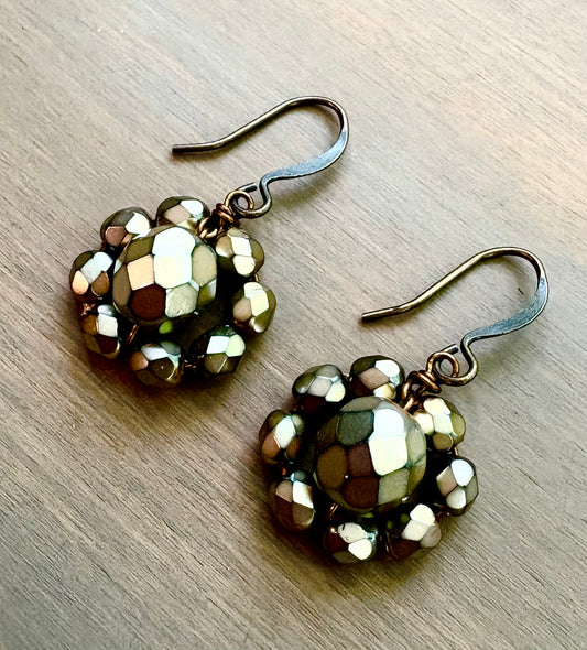 Warm Beige Czech Crystal Flower