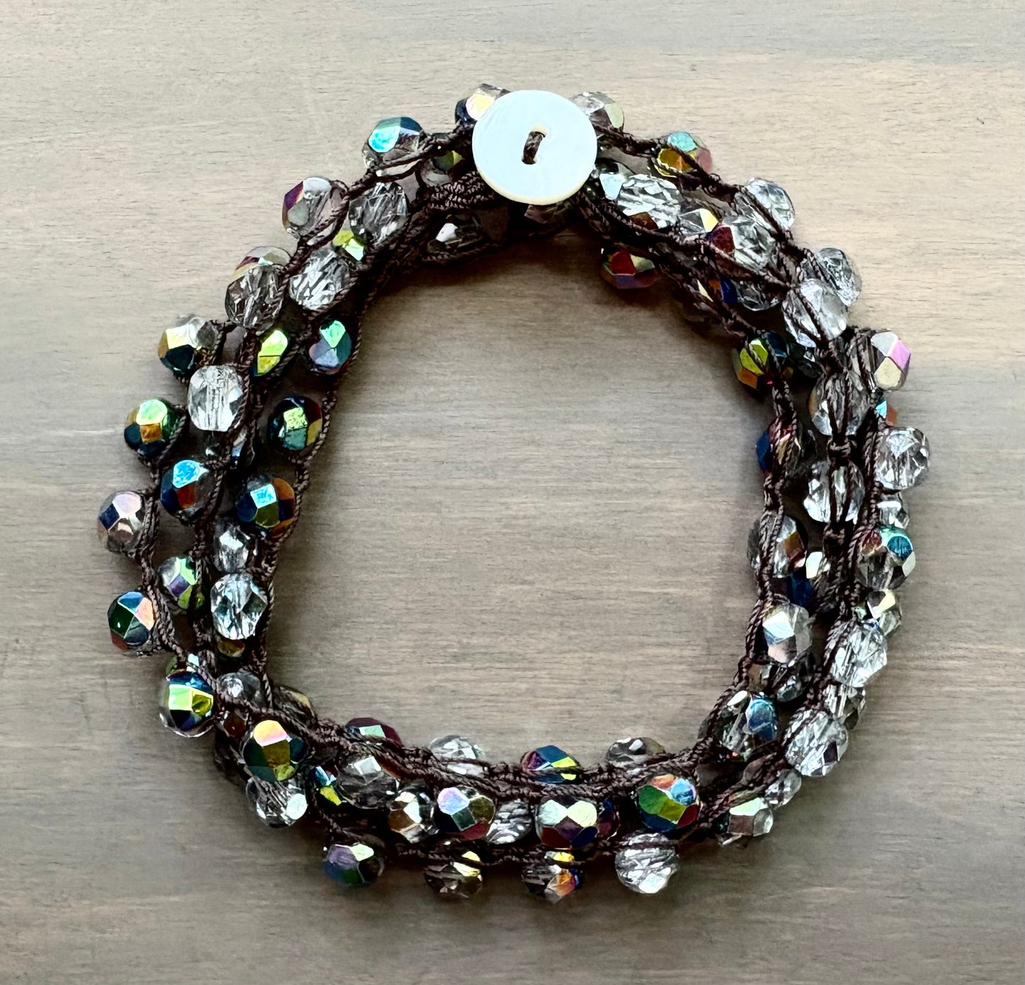 Chrome Shimmer Long Crystal Strand