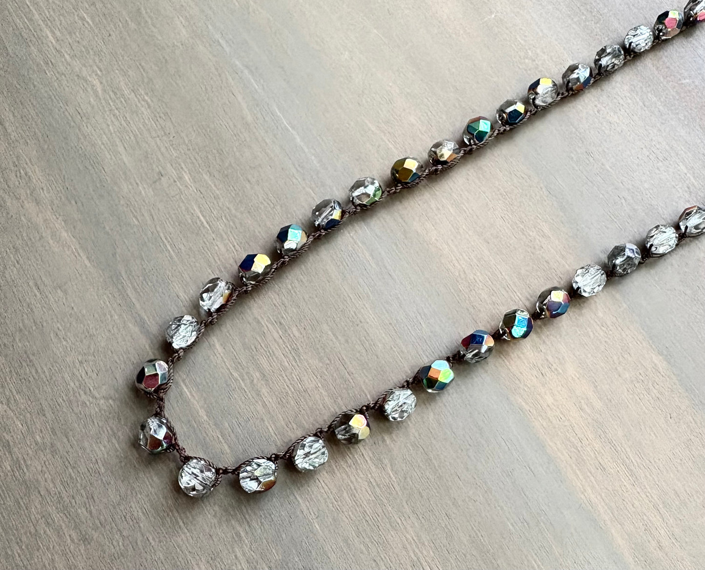 Chrome Shimmer Long Crystal Strand