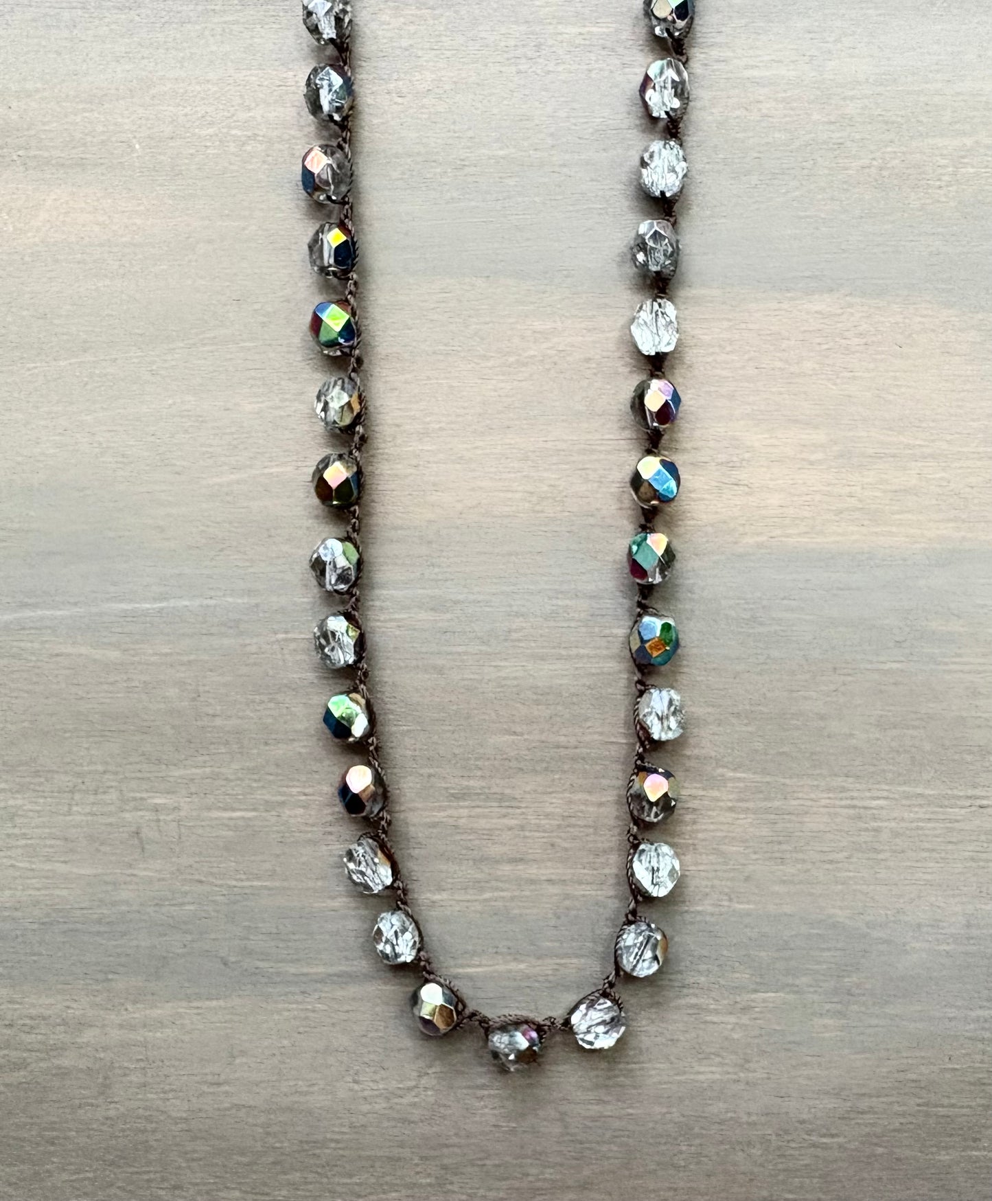 Chrome Shimmer Long Crystal Strand