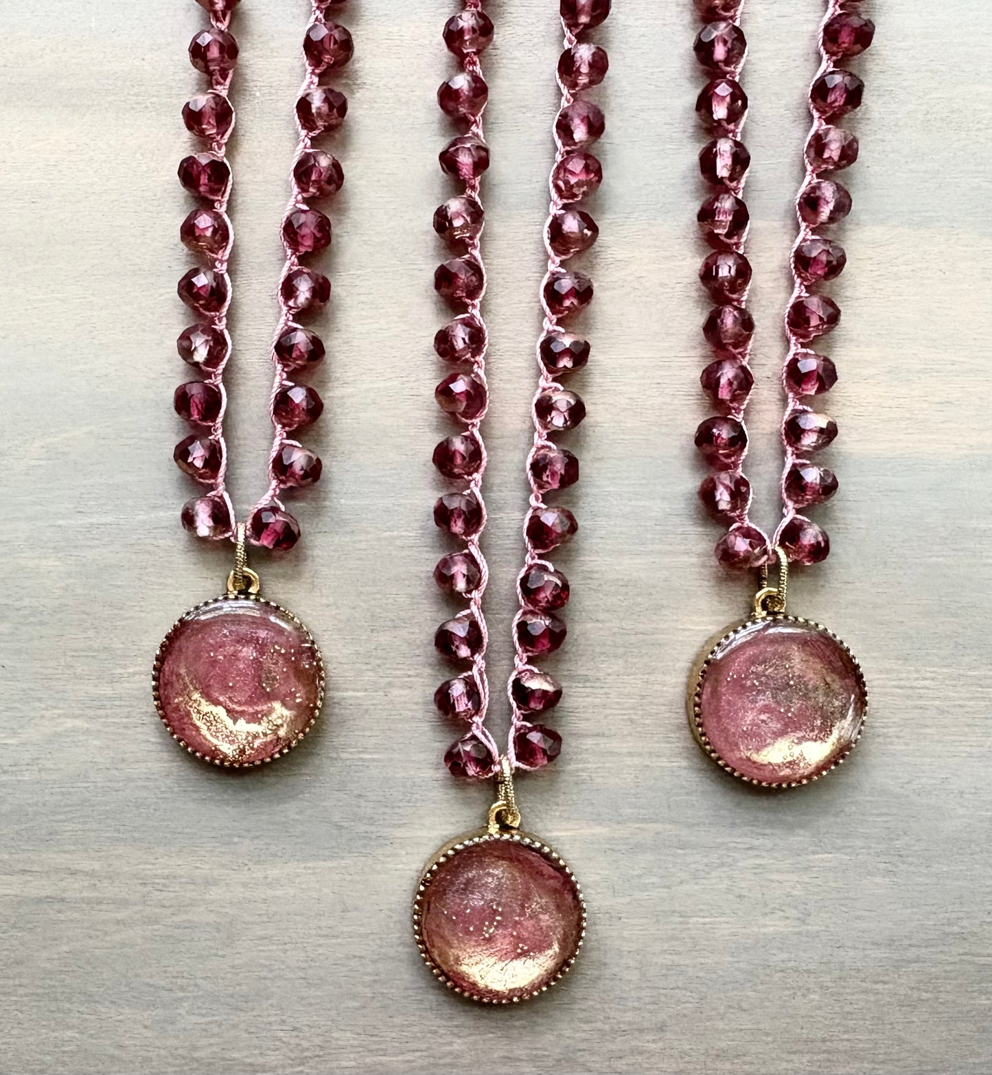 Golden Berry Handmade Portal Pendant Knotted Necklace