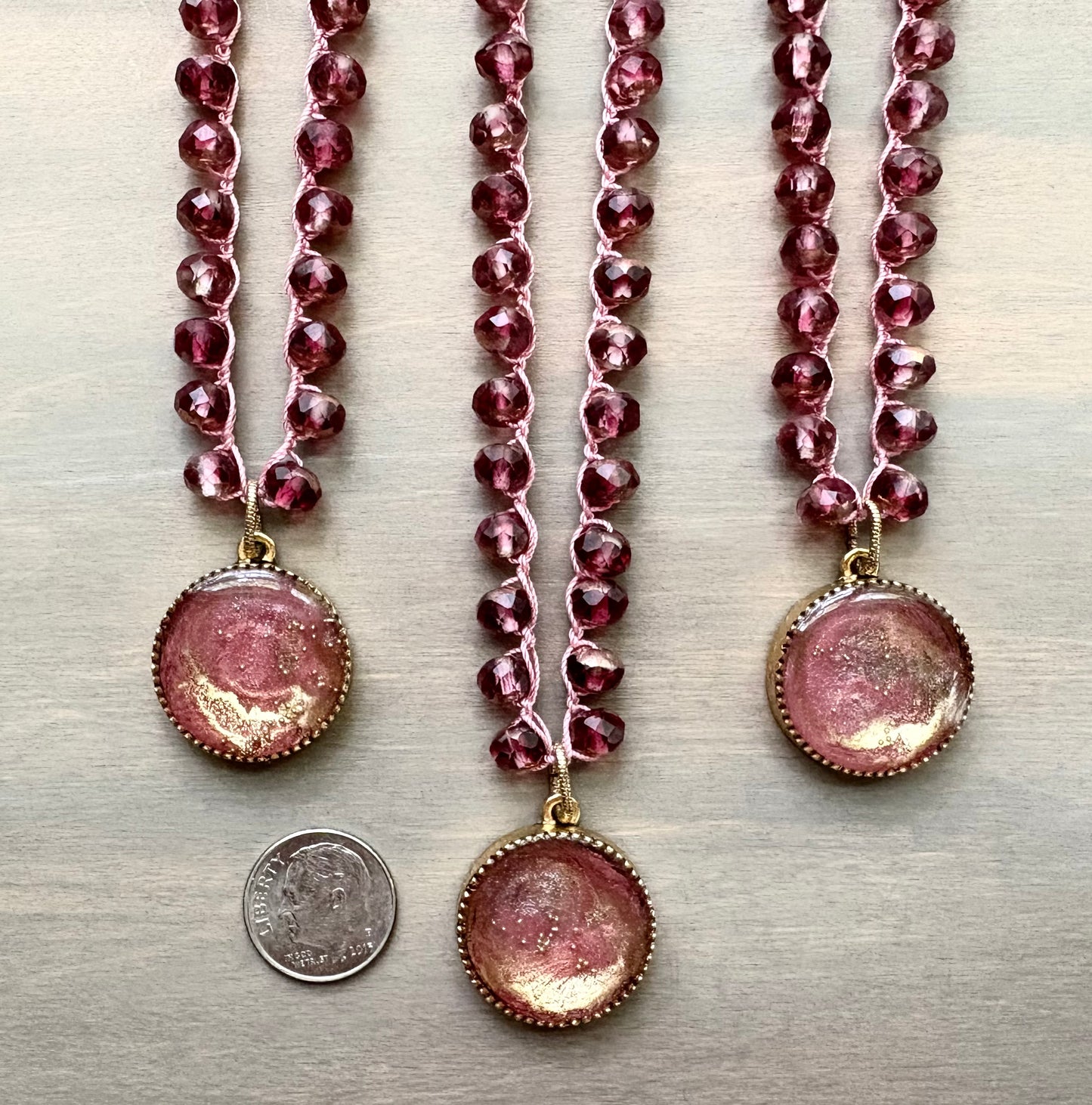 Golden Berry Handmade Portal Pendant Knotted Necklace