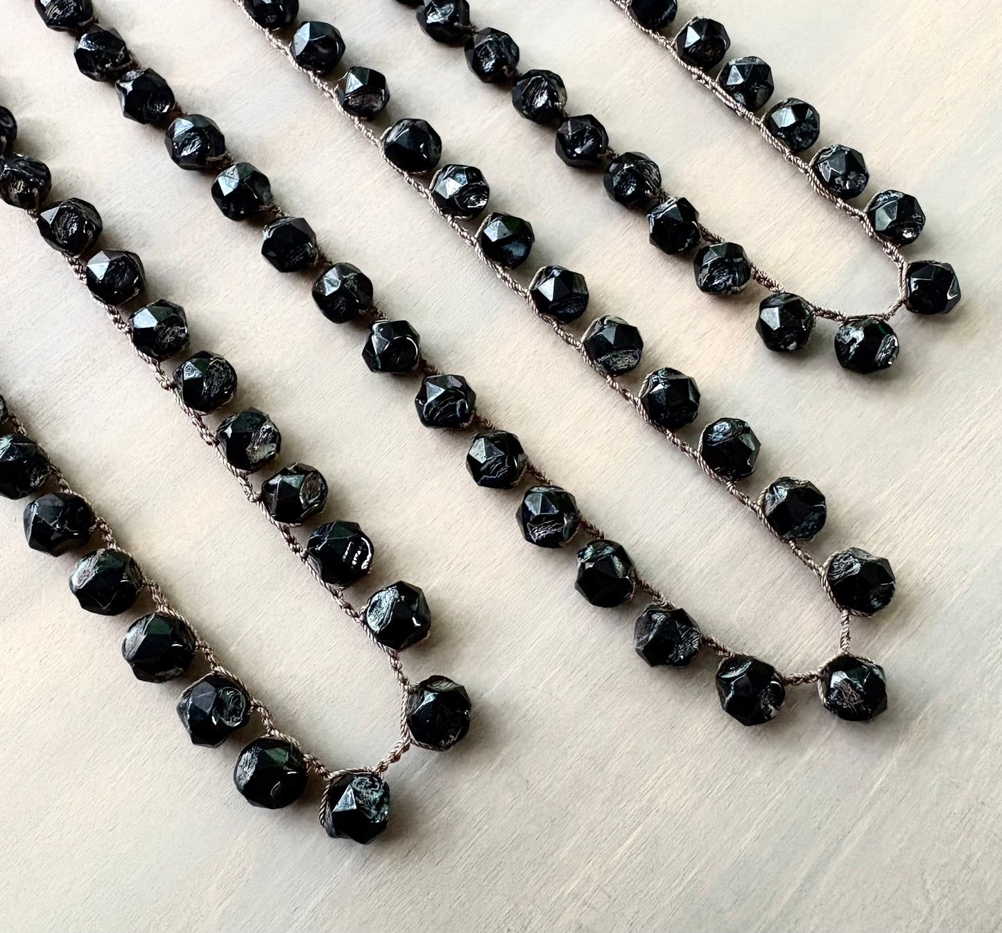 Center Cut Black Crystal Necklace