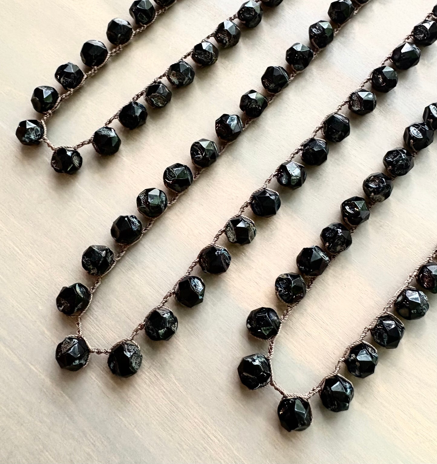 Center Cut Black Crystal Necklace