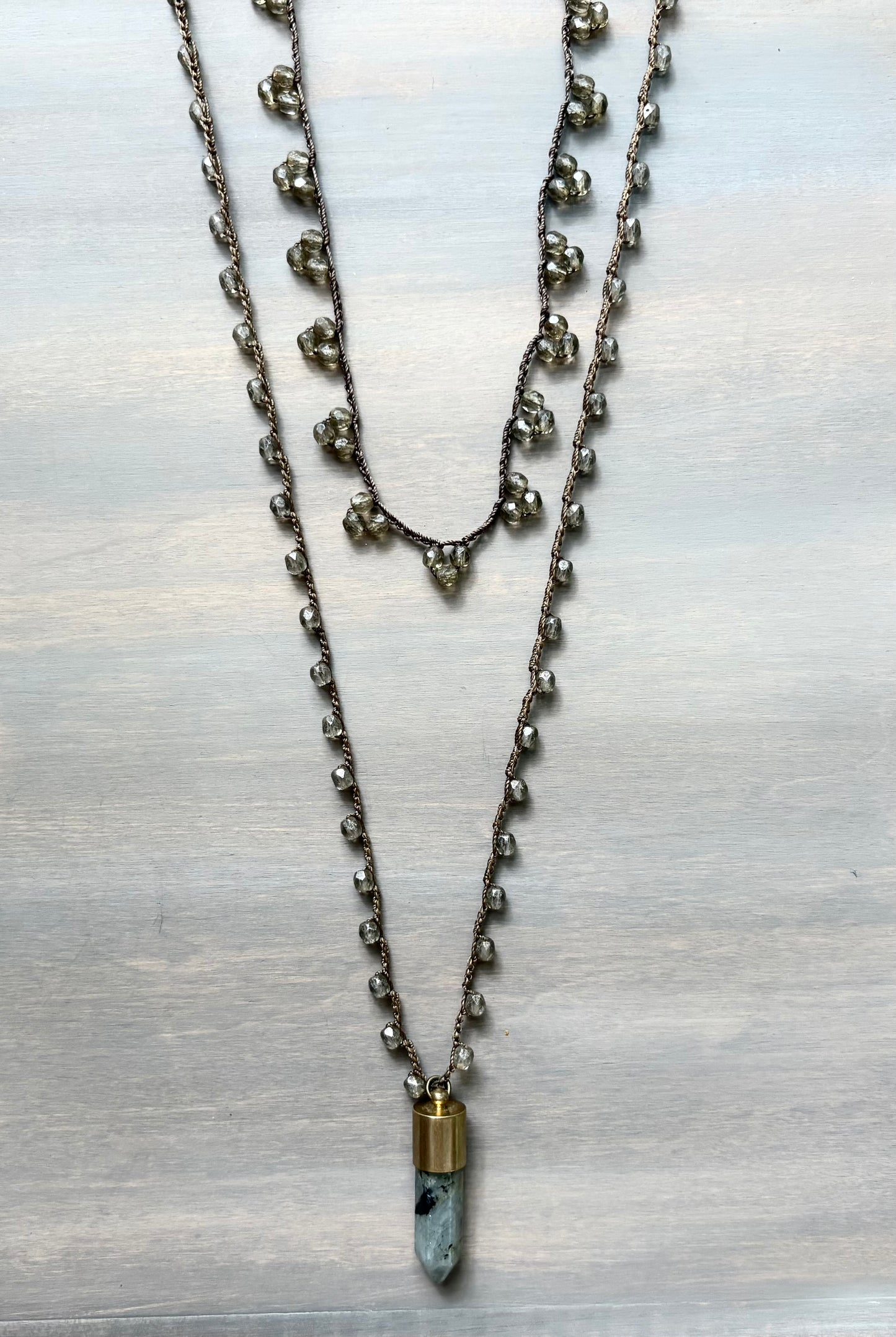 Labradorite Point and Droplet Set
