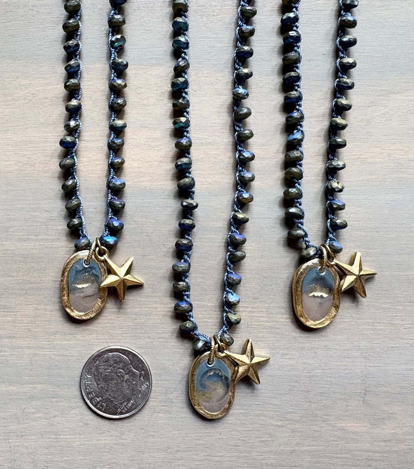 Midnight Magic Star Portal Crocheted Necklace