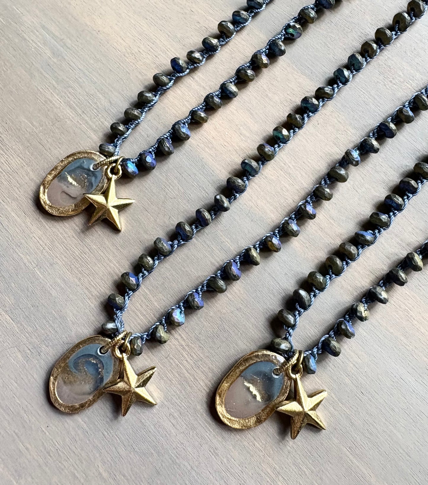 Midnight Magic Star Portal Crocheted Necklace