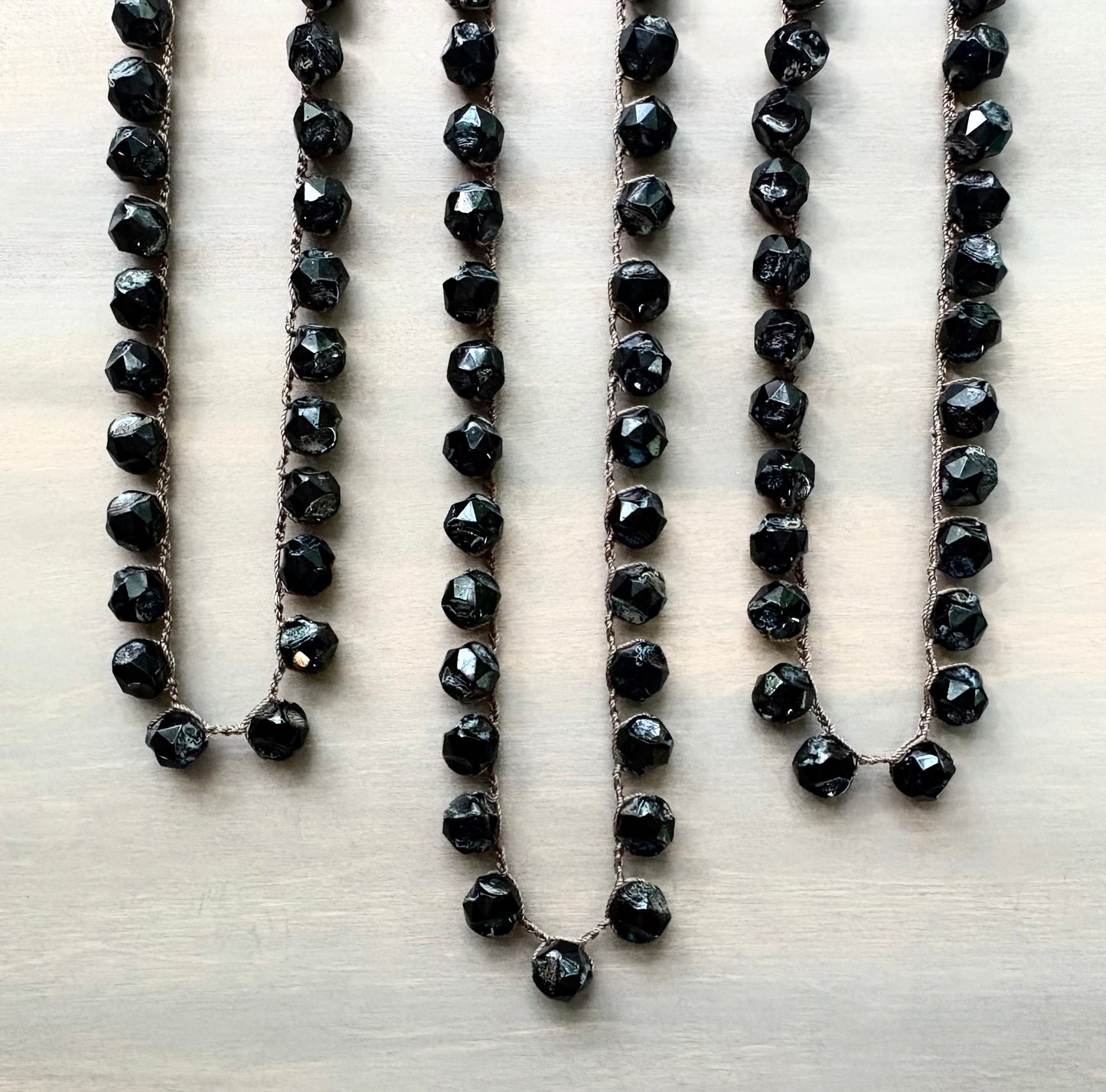 Center Cut Black Crystal Necklace