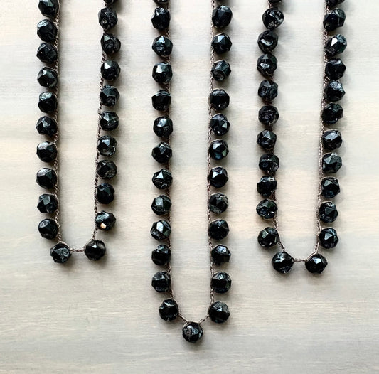 Center Cut Black Crystal Necklace